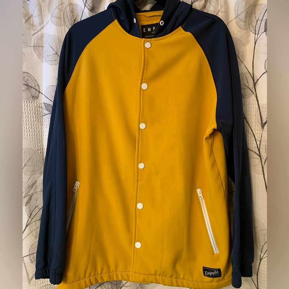 Empyre Snowboarding Button Up Fleece Lined Hoodie-Yellow Blue
Size…
